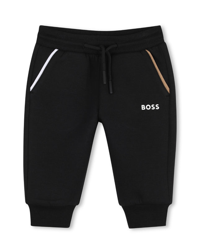 kids atelier boss Black Zip-Up Tracksuit Set