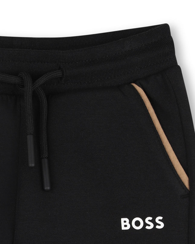 kids atelier boss Black Zip-Up Tracksuit Set