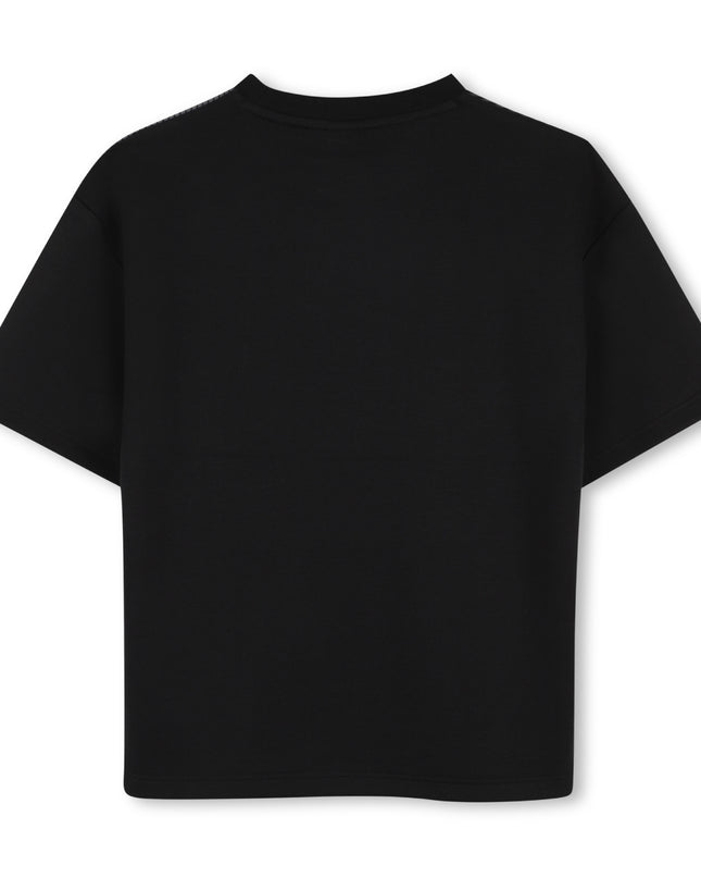 kids atelier boss Black Geometric Pattern T-Shirt