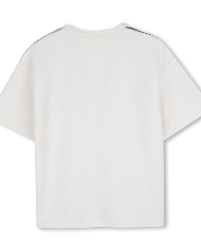kids atelier boss Ivory Geometric Pattern T-Shirt