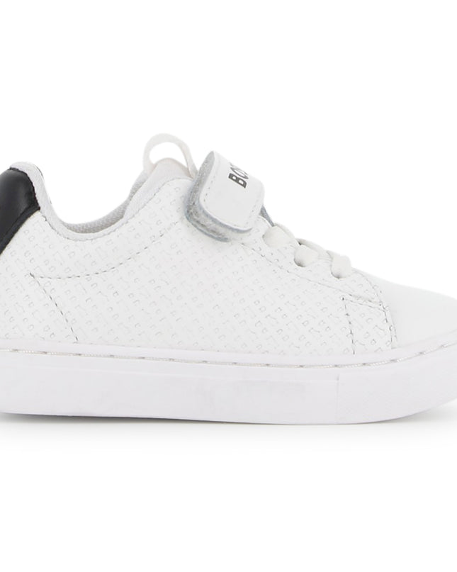 kids atelier boss White Velcro Strap Sneaker