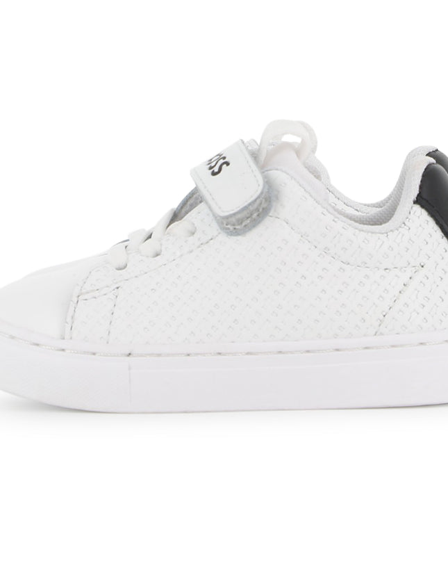 kids atelier boss White Velcro Strap Sneaker
