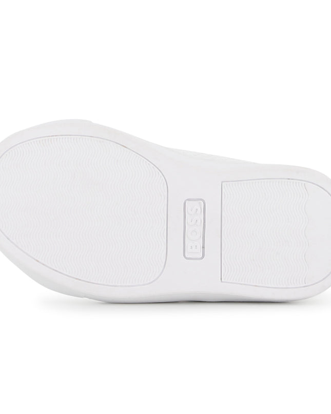 kids atelier boss White Velcro Strap Sneaker