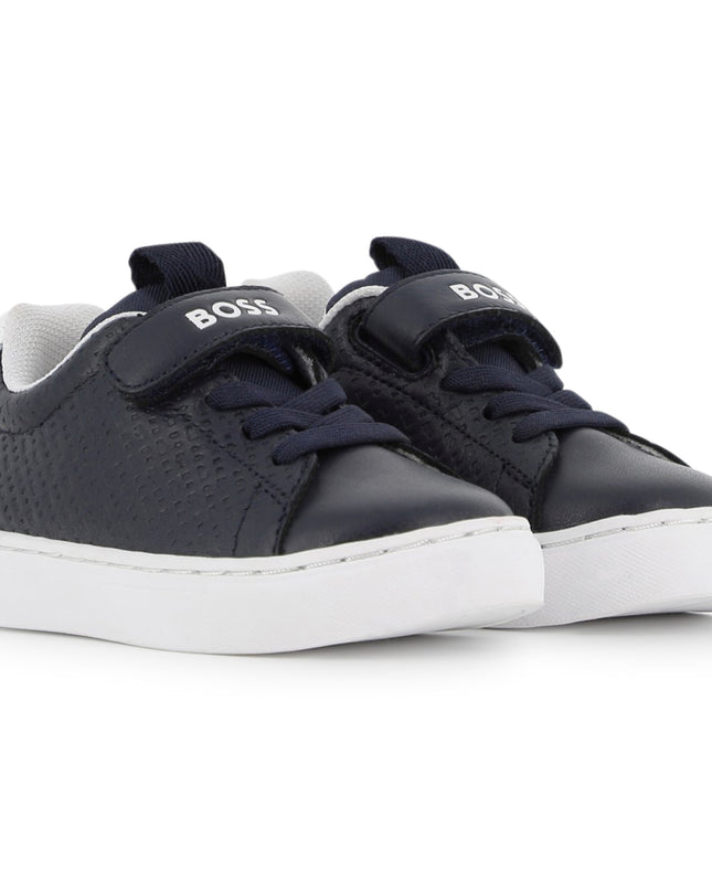 kids atelier boss Navy Velcro Strap Sneaker