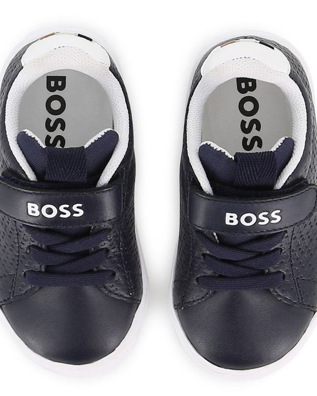 kids atelier boss Navy Velcro Strap Sneaker