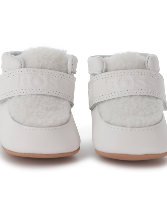 kids atelier boss Ivory Baby Velcro Shoes