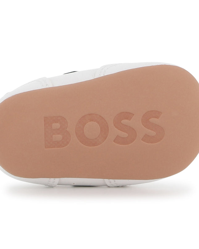 kids atelier boss White Branded Baby Sneakers