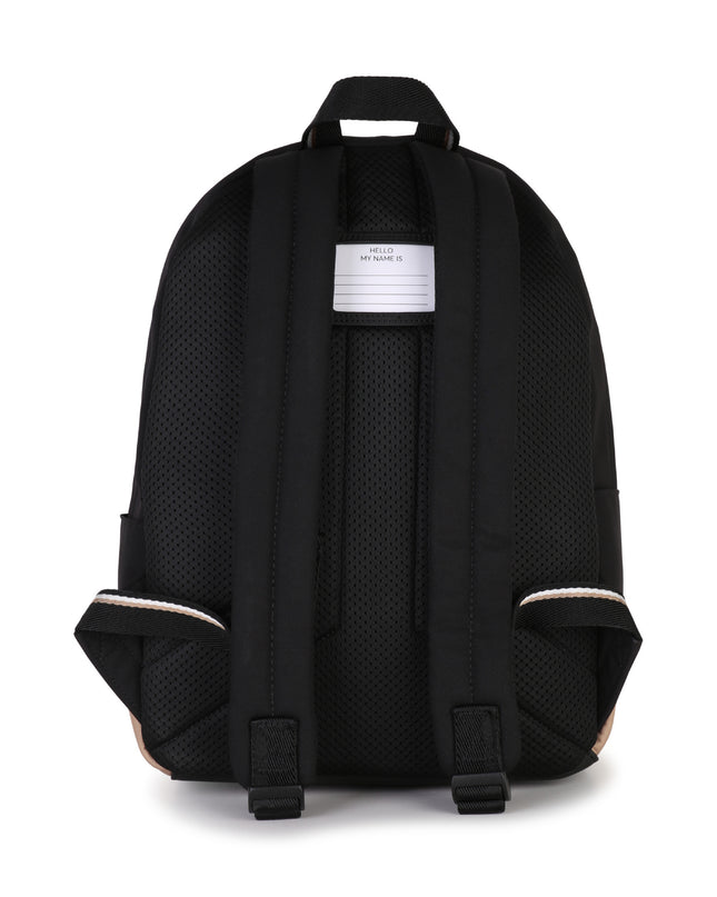 kids atelier boss Black Embossed Logo Backpack