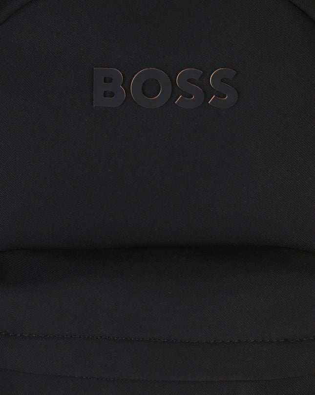 kids atelier boss Black Embossed Logo Backpack
