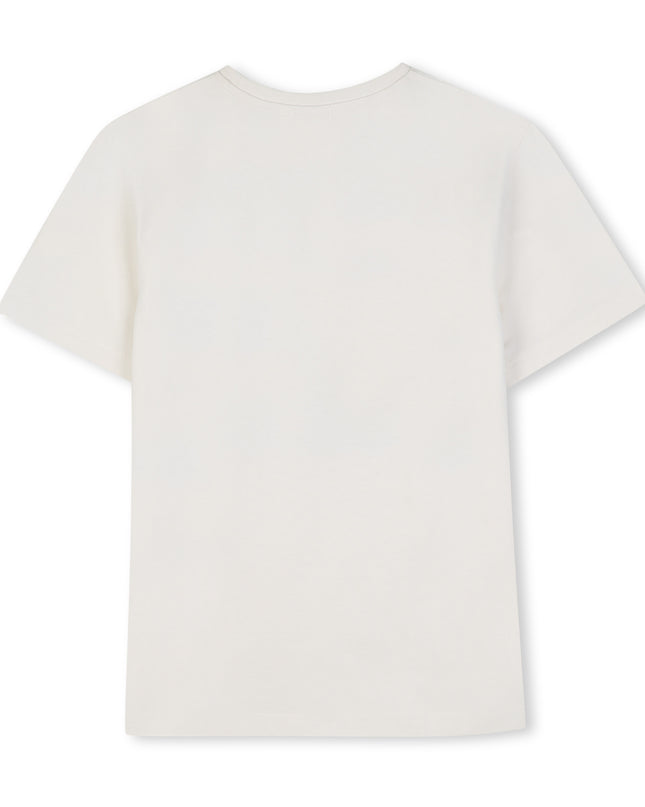 kids atelier boss Ivory Optical Logo Print T‑Shirt