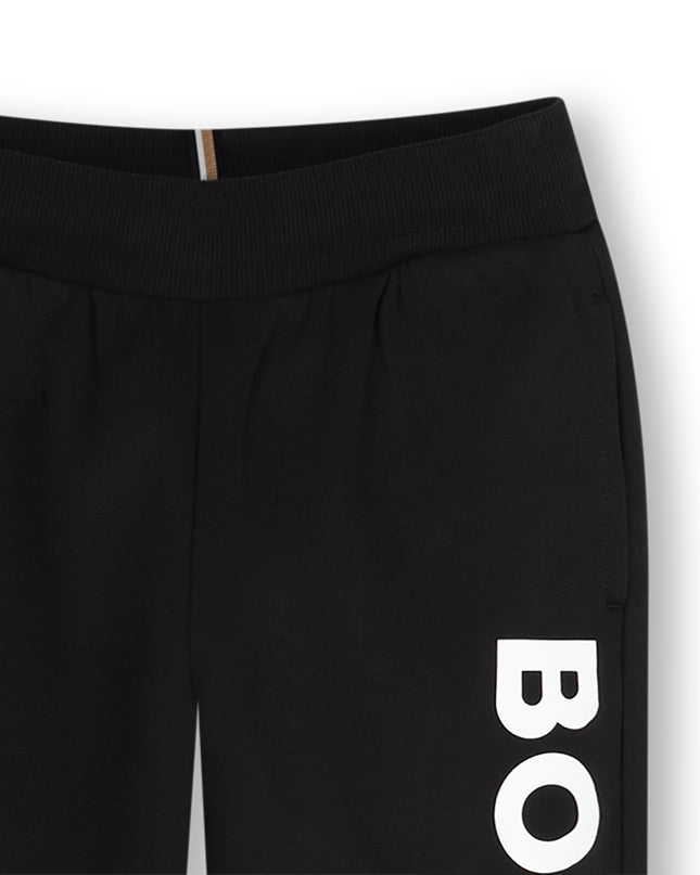 kids atelier boss Black Logo Jogging Pants