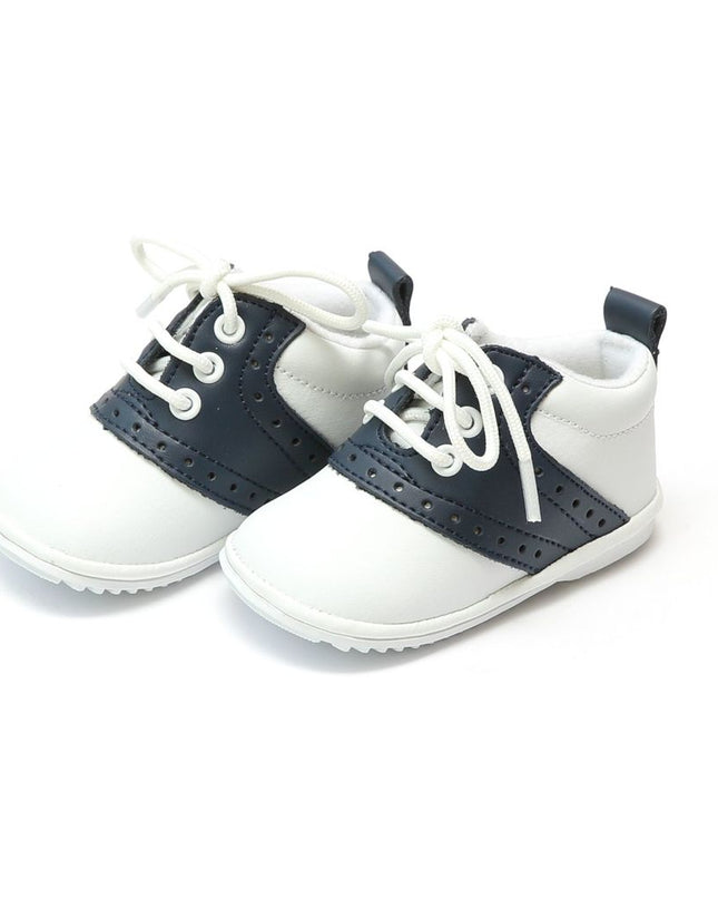L'AMOUR-2342WN-AUSTIN BOY'S LEATHER SADDLE OXFORD SHOE (BABY)-WHITE NAVY