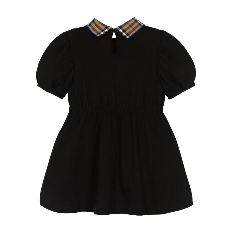 Black Cotton Polo Dress