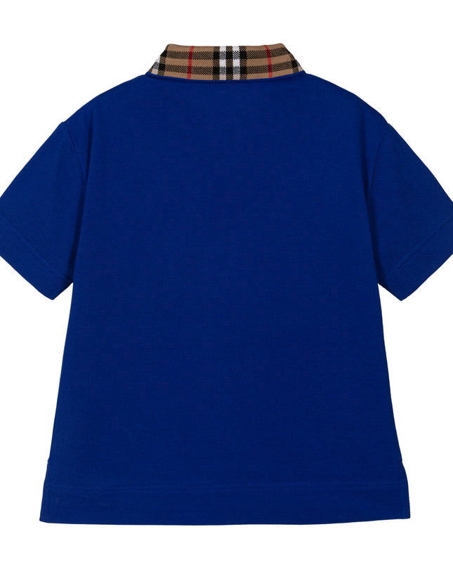 Blue Logo Check Polo Shirt