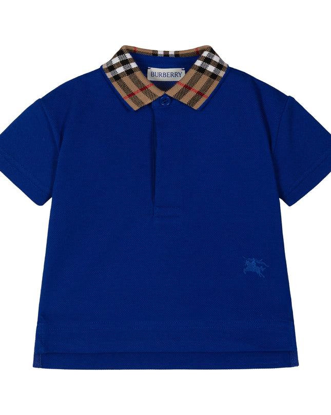 Blue Logo Check Polo Shirt