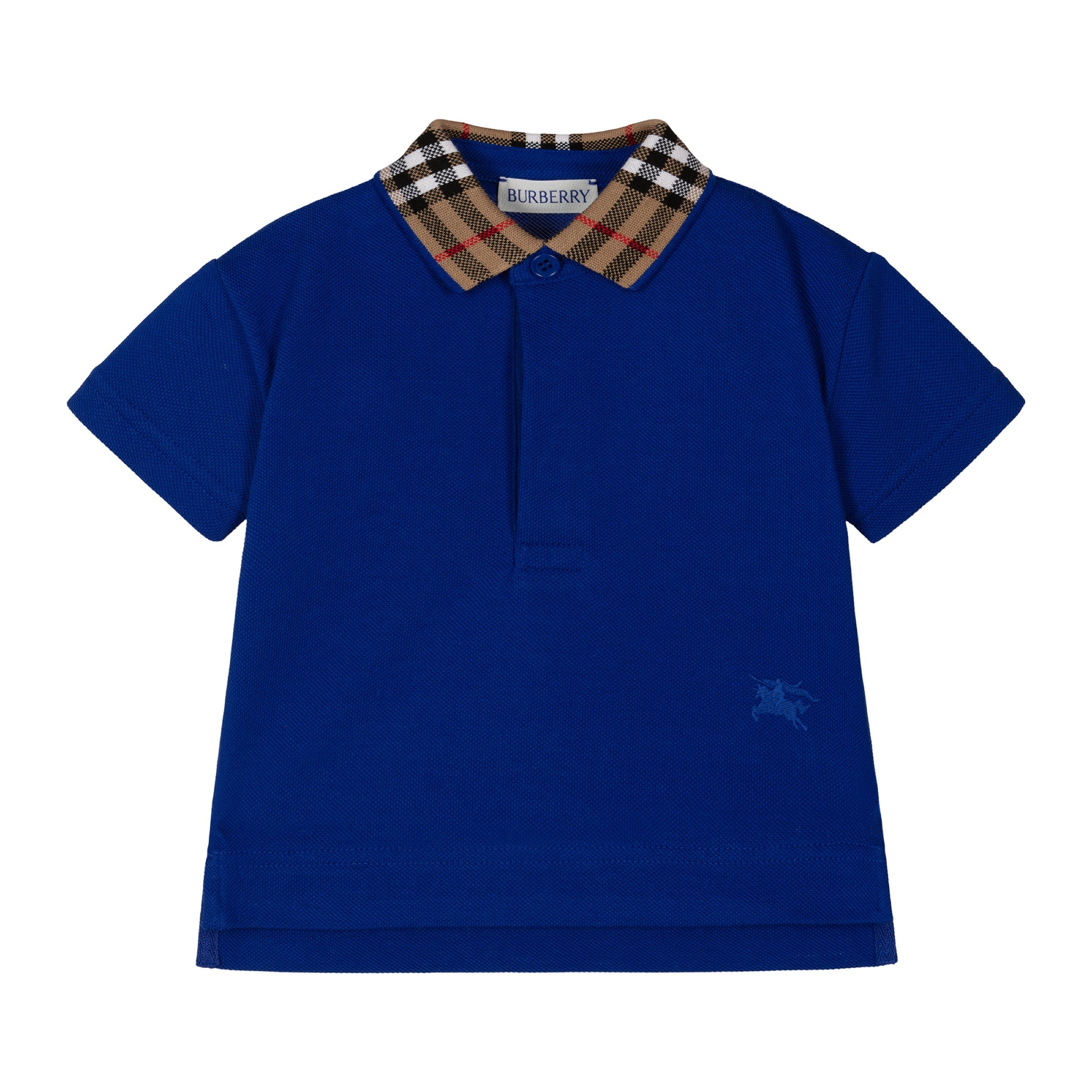 Blue Logo Check Polo Shirt kids atelier