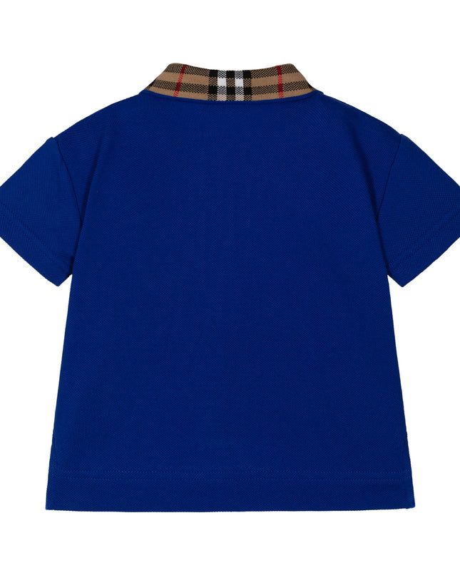 Blue Logo Check Polo Shirt