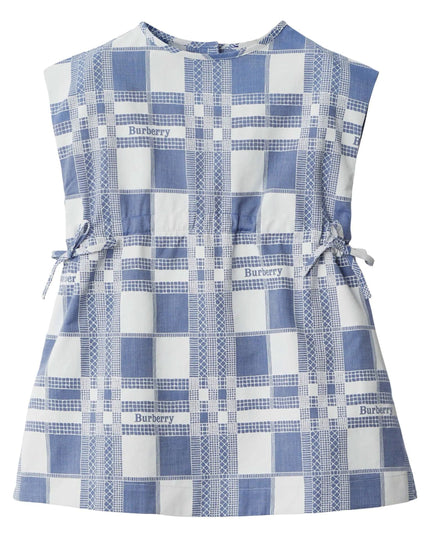 Pale Blue Check Cotton Dress