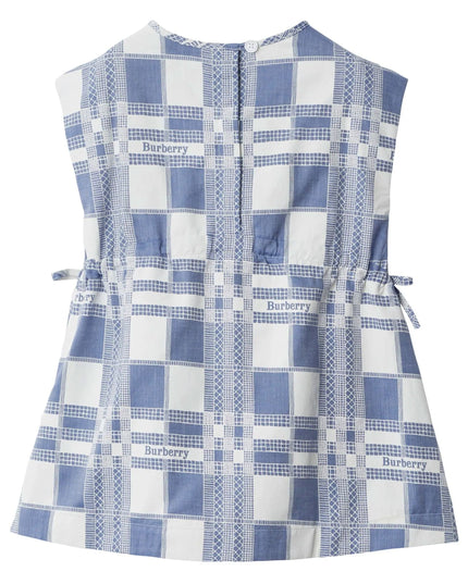 Pale Blue Check Cotton Dress