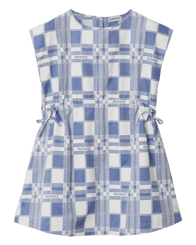 Pale Blue Check Cotton Dress