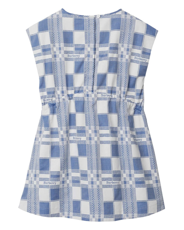 Pale Blue Check Cotton Dress