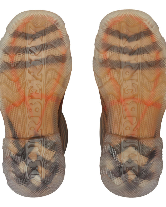 Beige Vintage Check Rain Boots