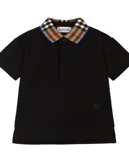 Black Logo Check Polo Shirt