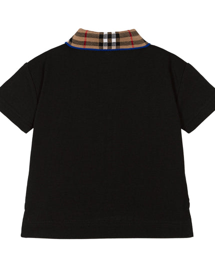 Black Logo Check Polo Shirt