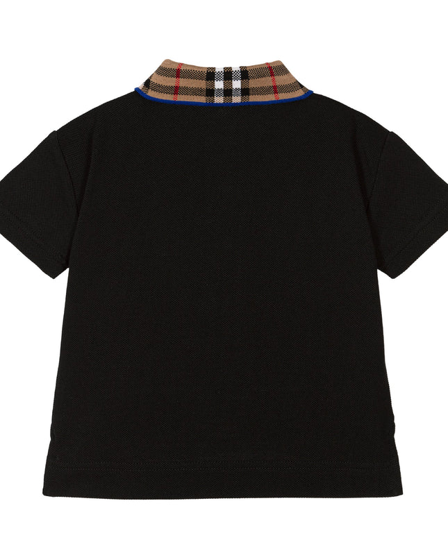 Black Logo Check Polo Shirt
