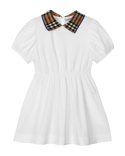 kidsatelier burberry White Check Polo Dress