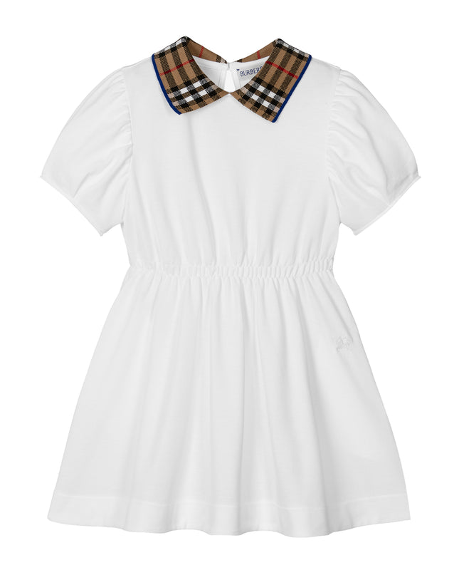 kidsatelier burberry White Check Polo Dress