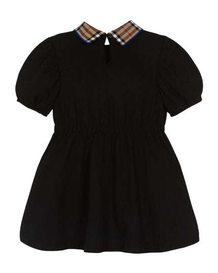 Black Cotton Polo Dress