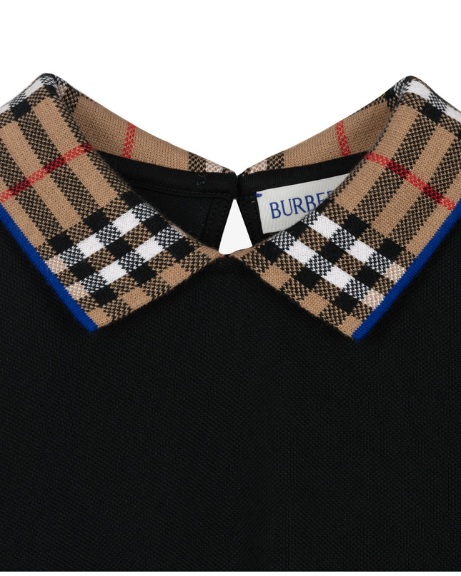 Black Cotton Polo Dress