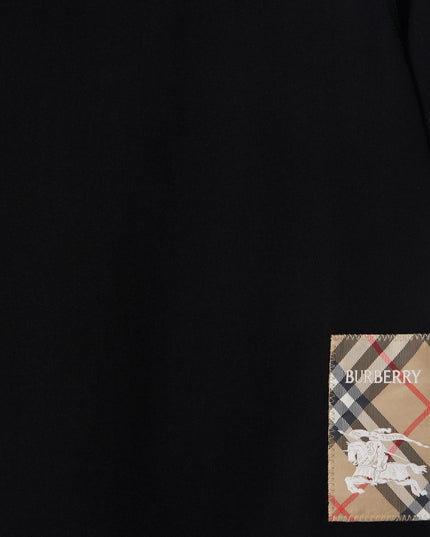 Kids Atelier Burberry Check Label Cotton T-shirt