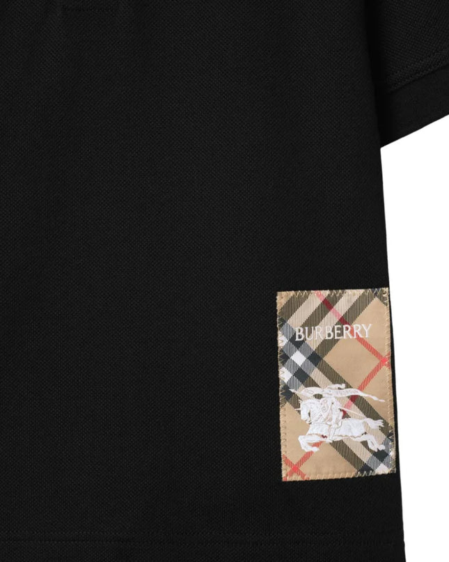 kids atelier burberry Black Logo Check Polo Shirt