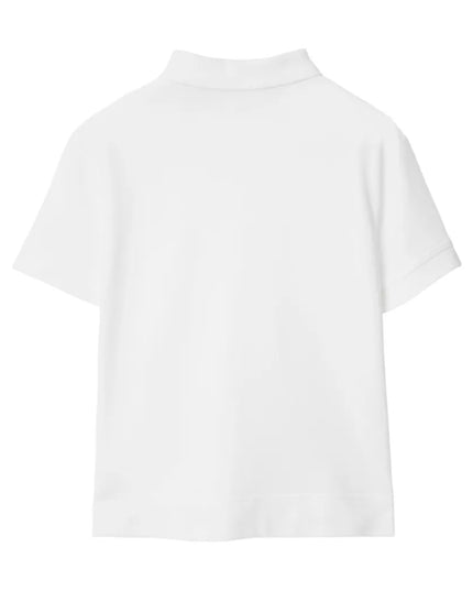 kids atelier burberry White Check Label Polo Shirt