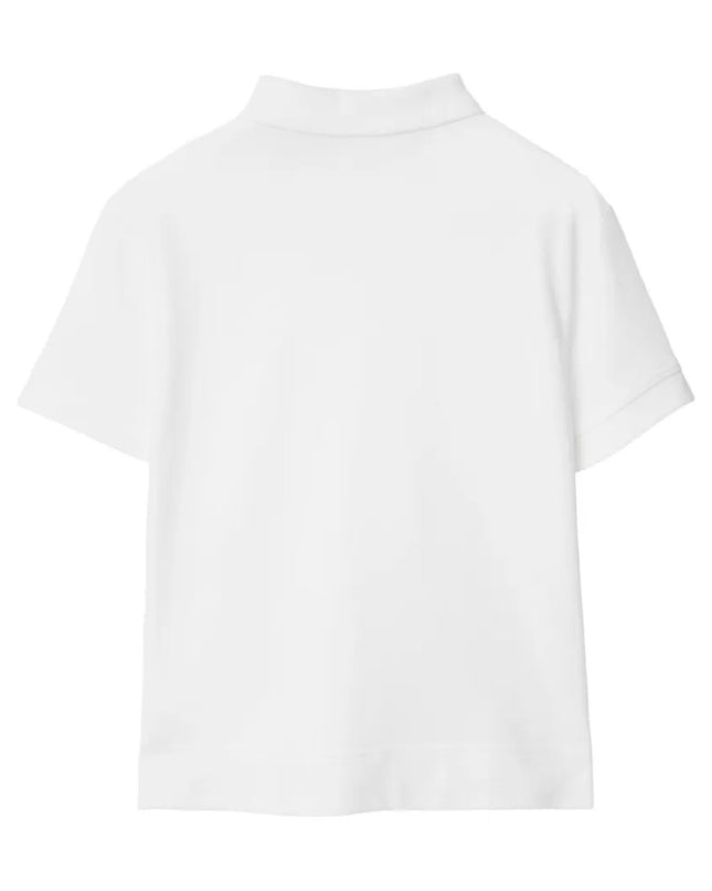 kids atelier burberry White Check Label Polo Shirt