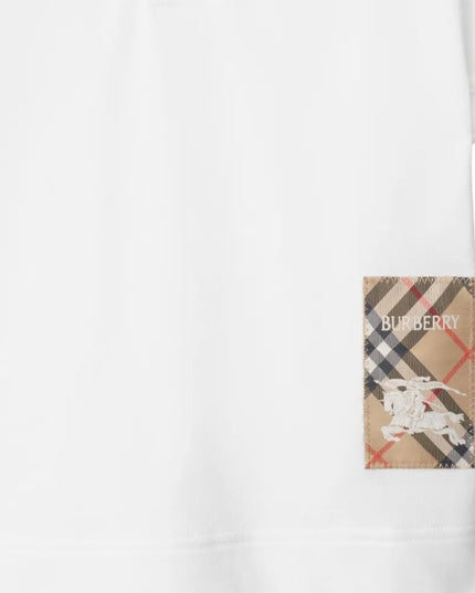 kids atelier burberry White Check Label Polo Shirt
