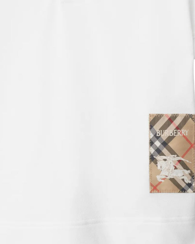 kids atelier burberry White Check Label Polo Shirt