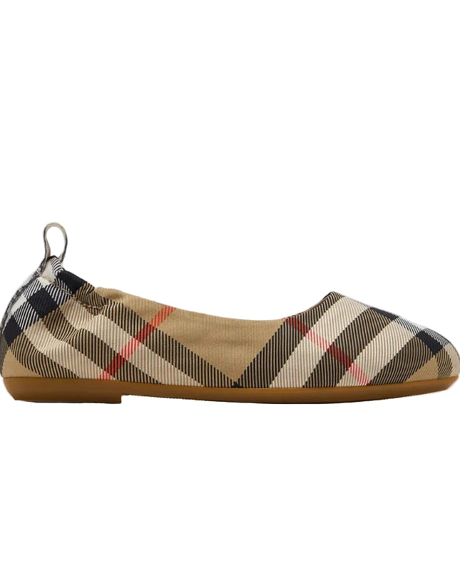 kids atelier burberry Beige Check Chaterly Ballerinas