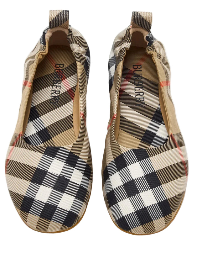 kids atelier burberry Beige Check Chaterly Ballerinas
