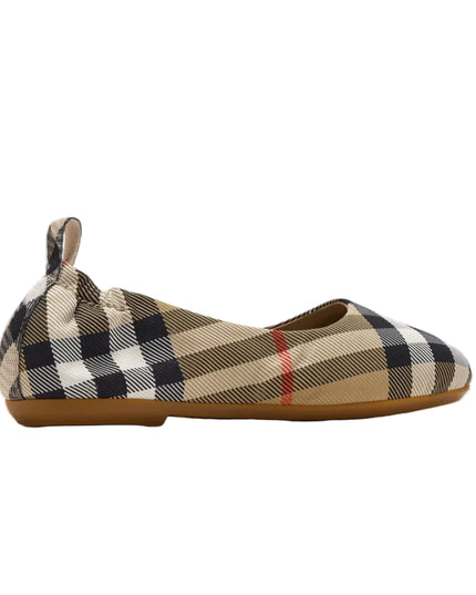 kids atelier burberry Beige Check Chaterly Ballerinas size 10