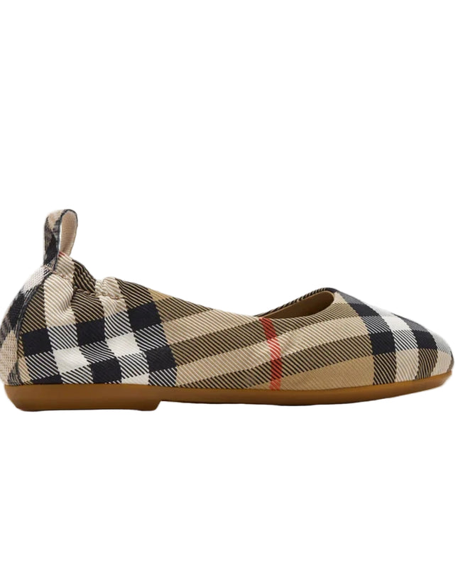 kids atelier burberry Beige Check Chaterly Ballerinas