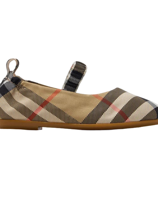 kids atelier burberry Beige Check Chaterly Ballerinas