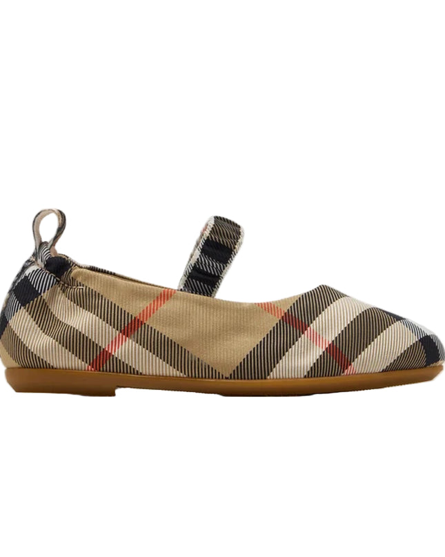 kids atelier burberry Beige Check Chaterly Ballerinas