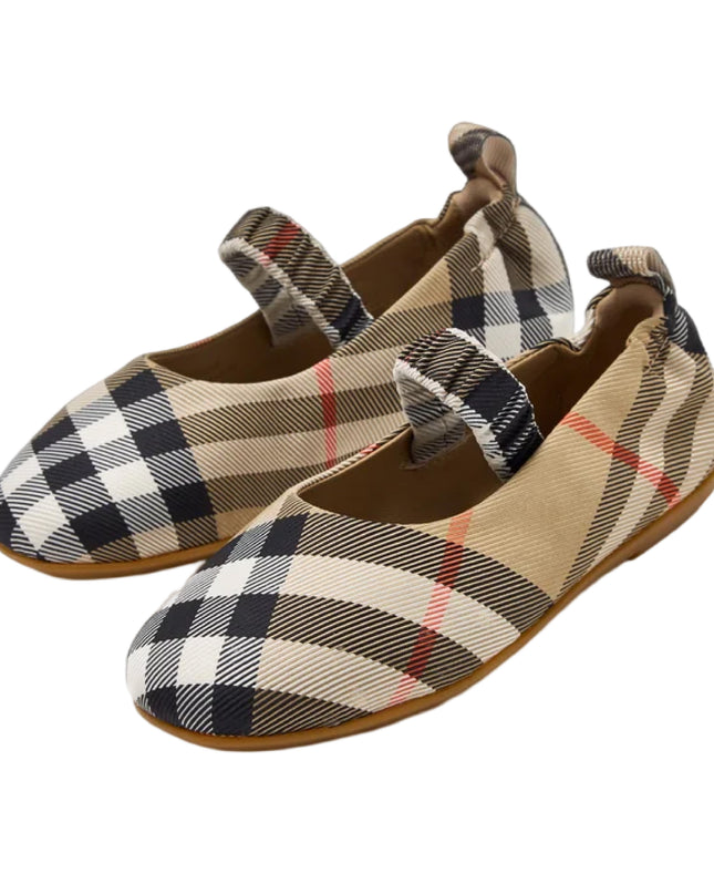 kids atelier burberry Beige Check Chaterly Ballerinas