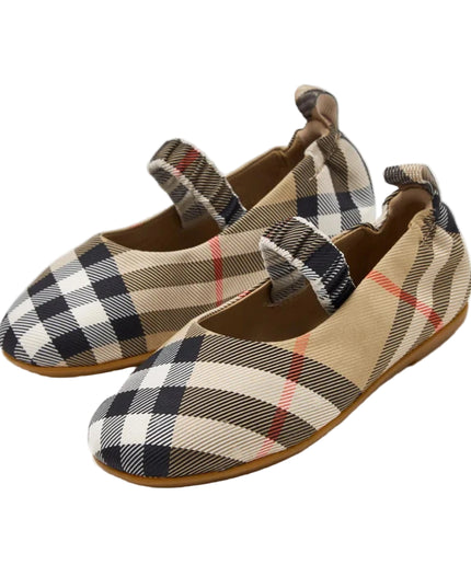 kids atelier burberry Beige Check Chaterly Ballerinas