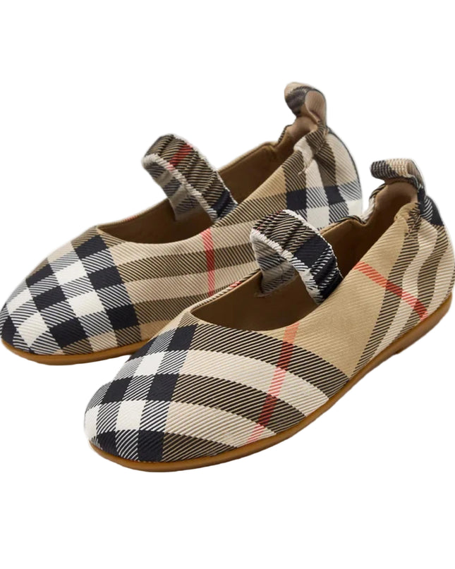 kids atelier burberry Beige Check Chaterly Ballerinas