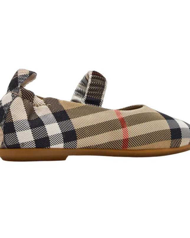 kids atelier burberry Beige Check Chaterly Ballerinas