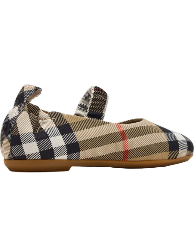 kids atelier burberry Beige Check Chaterly Ballerinas